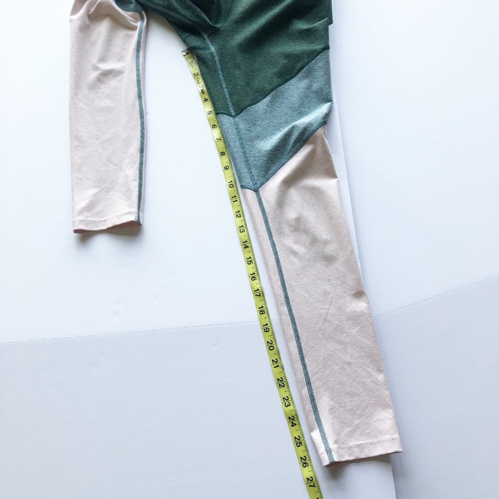 OUTDOOR VOICES Spring 7/8 Colorblock Green Pink Leggings Womens Small - Picture 6 of 8